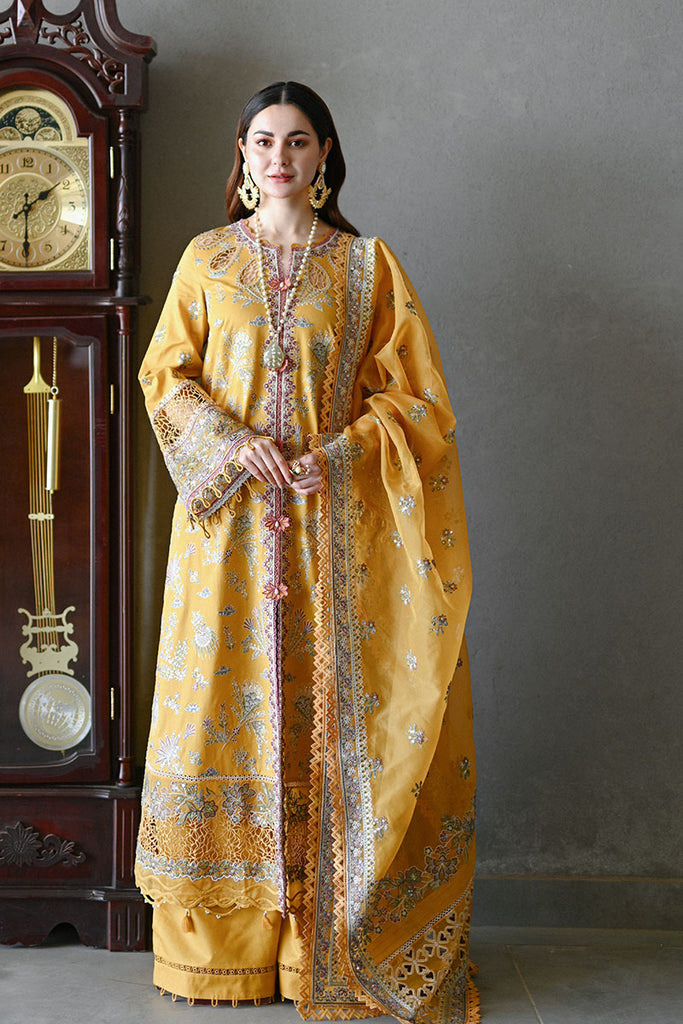 3 Piece Embroidered Lawn Suit With Embroidered Organza Dopatta (SP 2510)