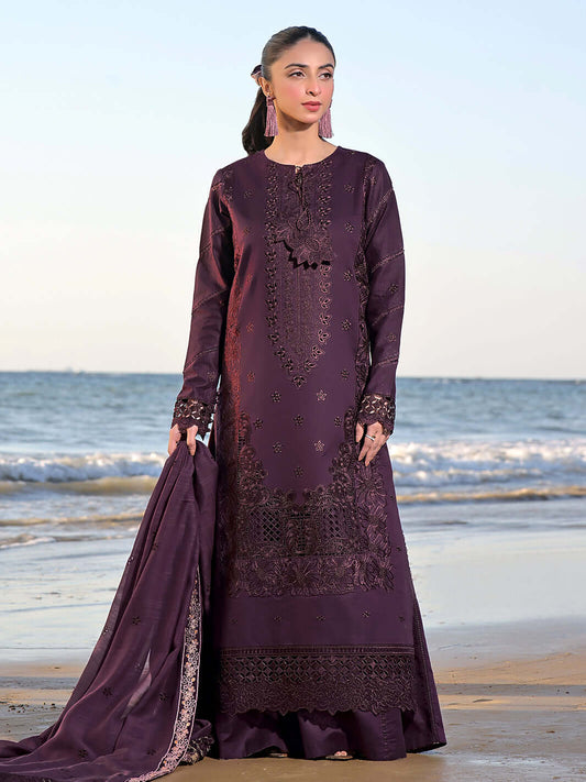 3 Piece Embroidered Lawn Suit With Embroidered Lawn Dopatta (IZ 813)