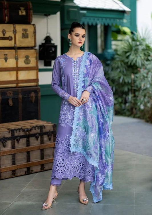 3 Piece Embroidered Lawn Suit With Embroidered Digital Dopatta (OR 86)